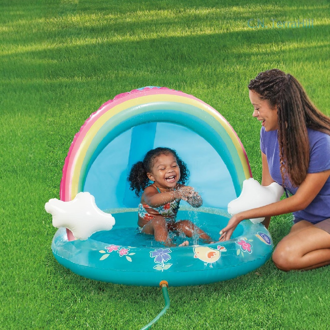 Kids Outdoor Water Table - Piscina Inflable para Niños con Aspersor