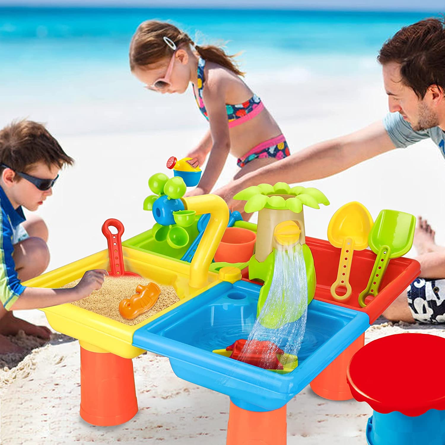 Kids Outdoor Water Table - Mesa de playa para niños, juego