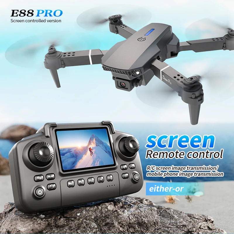Kids Outdoor Play Equipment - Dron Profesional E88 PRO con Pantalla,