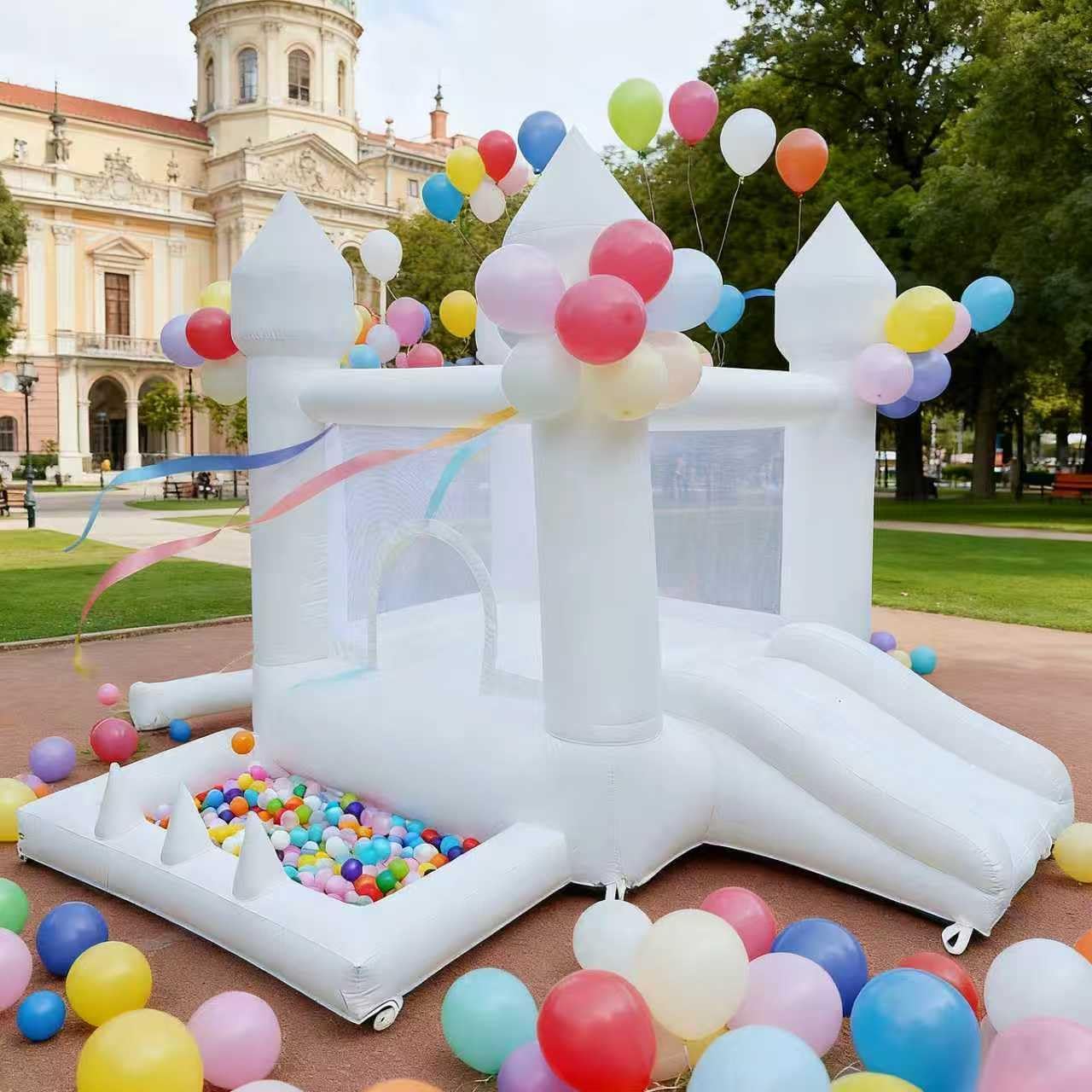 Kids Outdoor House - Castillo Inflable Blanco, Castillo Hinchable para