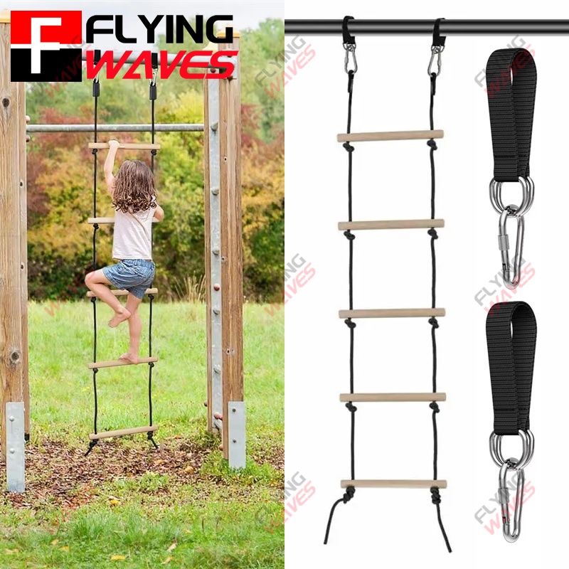 Kids Outdoor Swing And Slide - Escalera de cuerda de escalada para