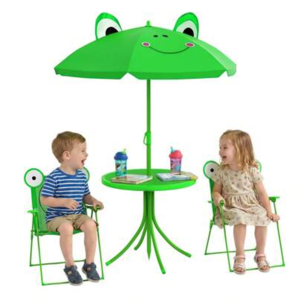 Kids Outdoor Table And Chairs With Umbrella - Juego de mesa y sillas para