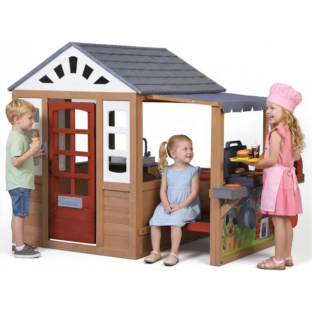 Kids Outdoor Bbq - Casa de juegos de madera para