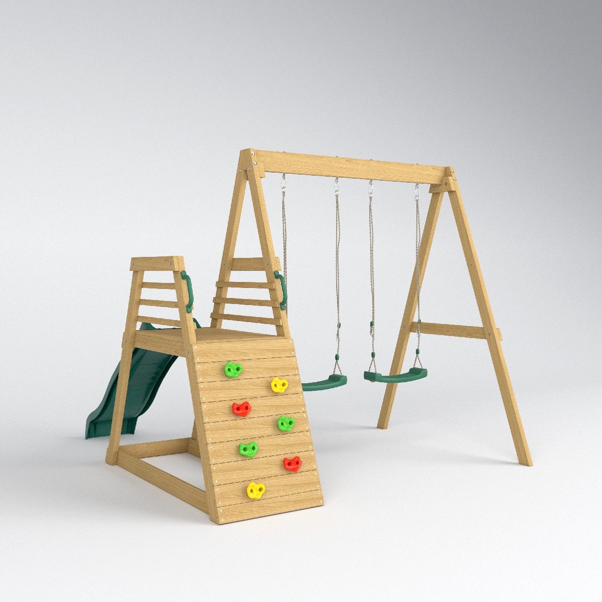 Kids Outdoor Swing And Slide - 2026 Parque Infantil de Madera para