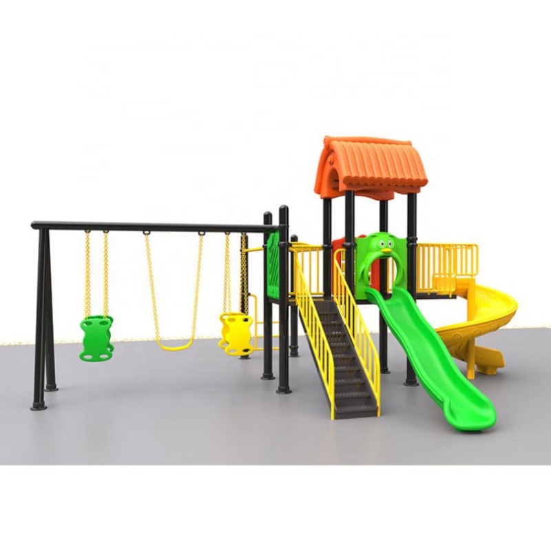 Kids Outdoor Swing And Slide - Juego de columpio y tobogán para