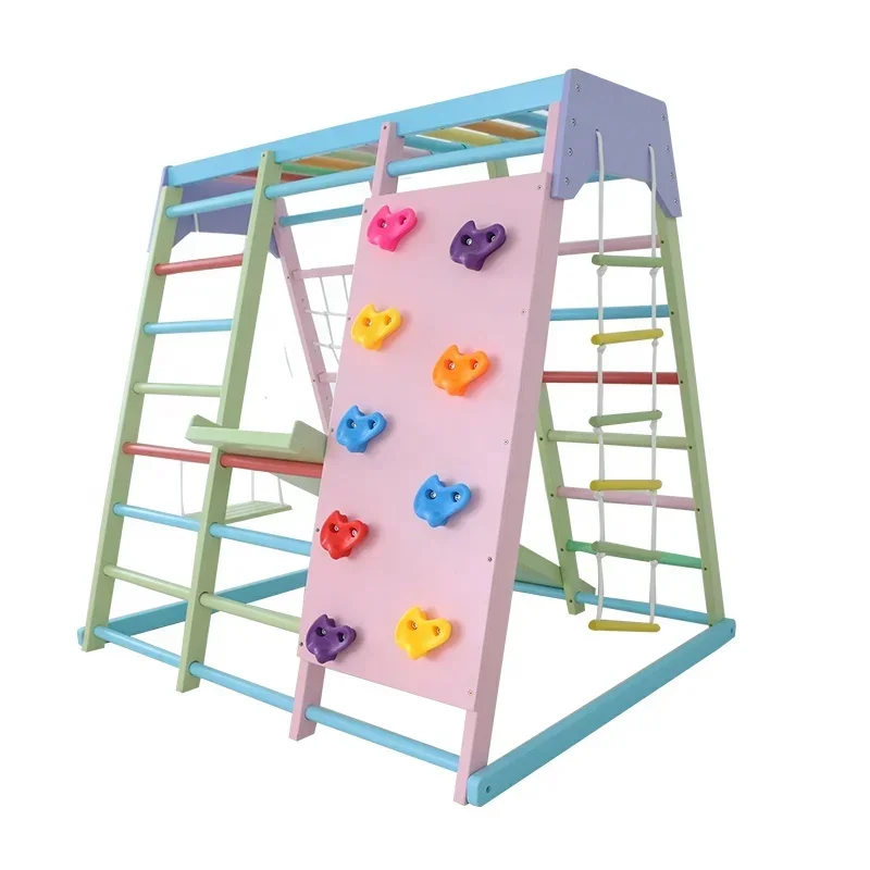Kids Outdoor Jungle Gym - Set de Escalada de Madera para