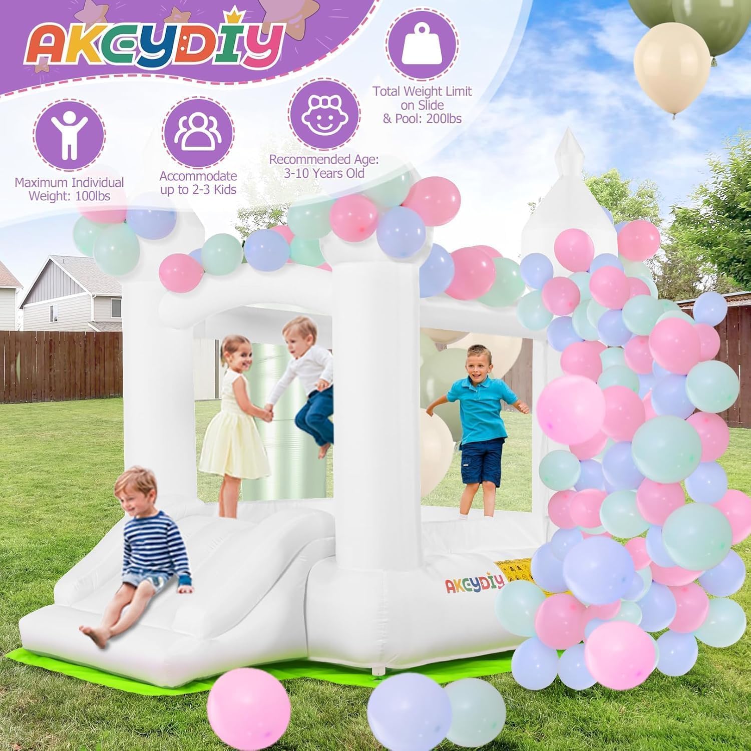 Castillo Inflable Blanco para  - Kids Outdoor House reseña y precio