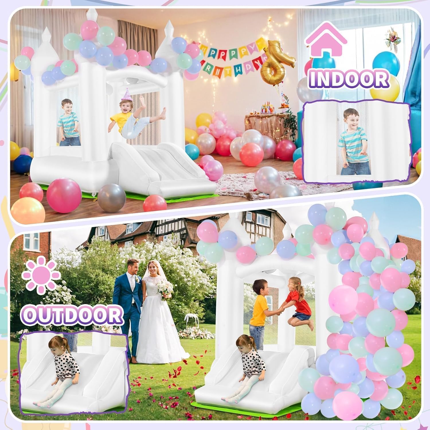 Castillo Inflable Blanco para  - Kids Outdoor House reseña y precio