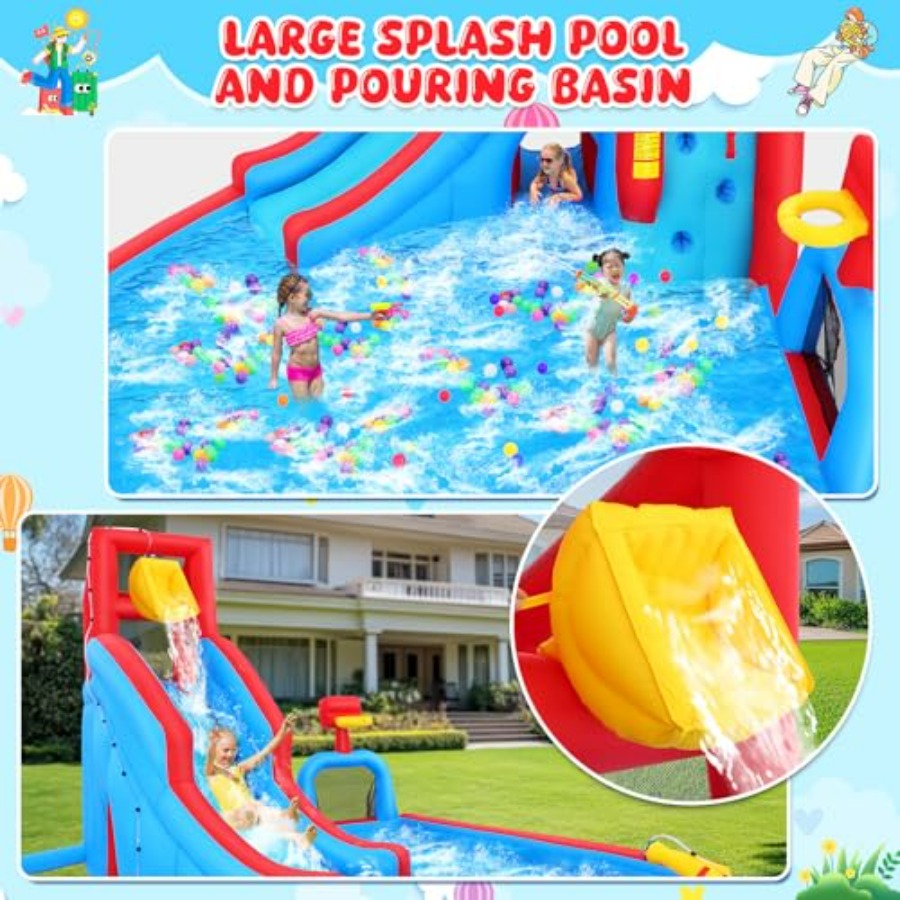 Tobogán acuático inflable para - Kids Outdoor House reseña y precio