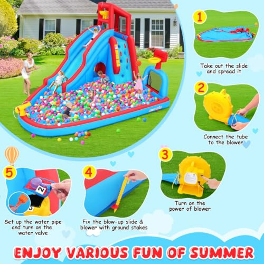 Tobogán acuático inflable para - Kids Outdoor House reseña y precio