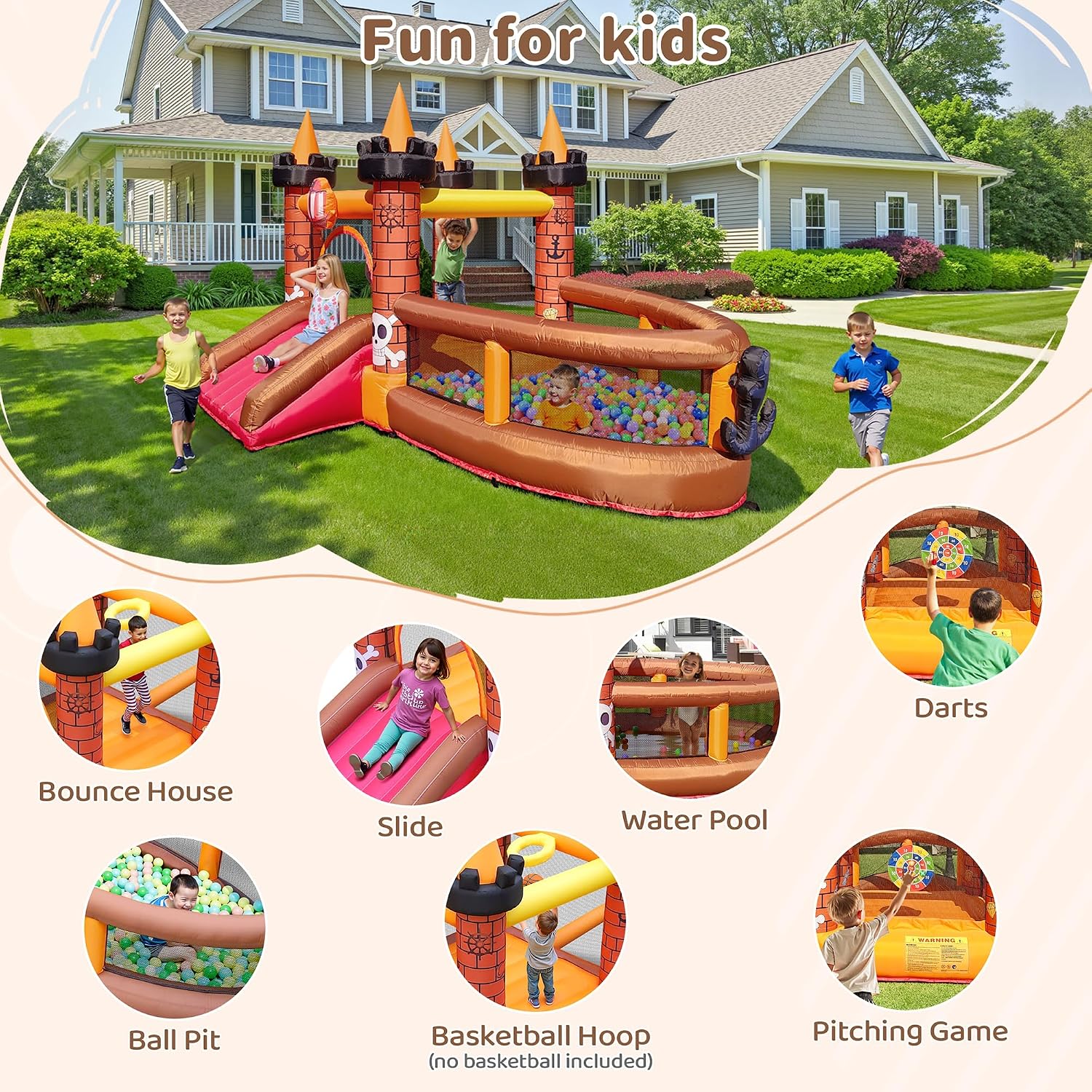 Casa Inflable para Niños de 3  - Kids Outdoor House reseña y precio