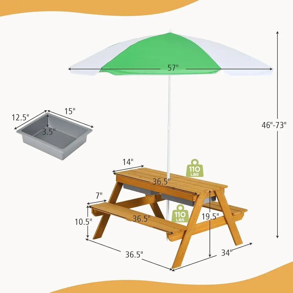 Mesa de Picnic Infantil 3 en 1 - Kids Outdoor Water Table reseña y precio