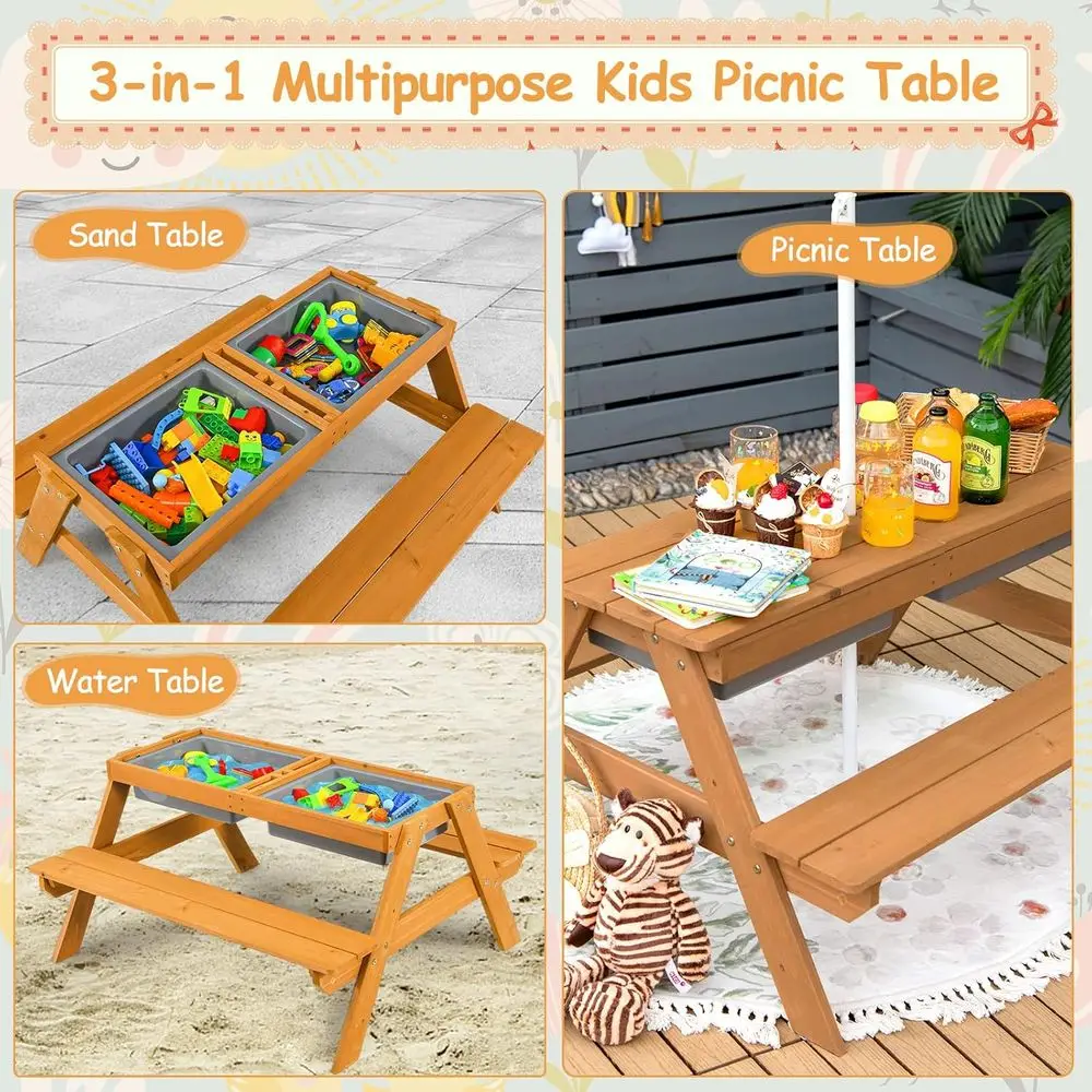 Mesa de Picnic 4 en 1 de Mader - Kids Outdoor Water Table reseña y precio