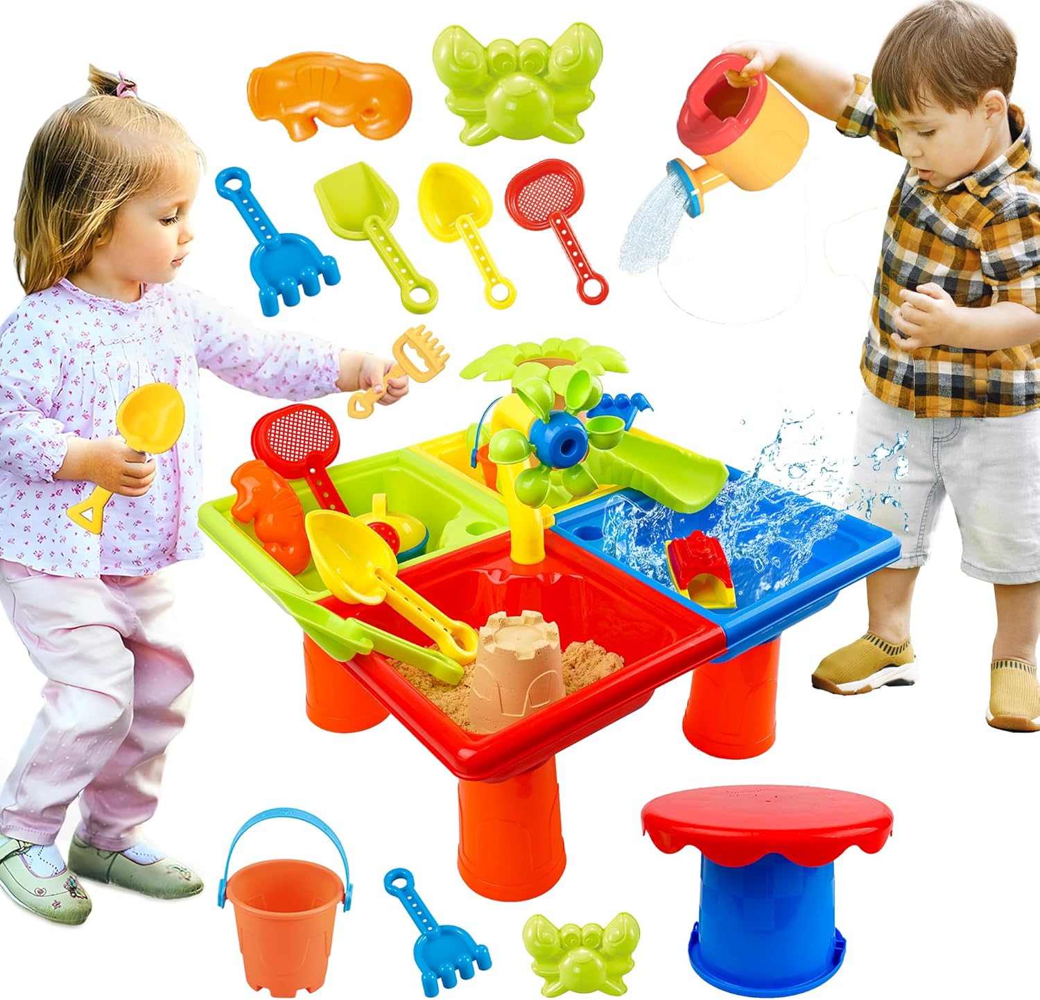 Mesa de agua de verano para ni - Kids Outdoor Water Table reseña y precio