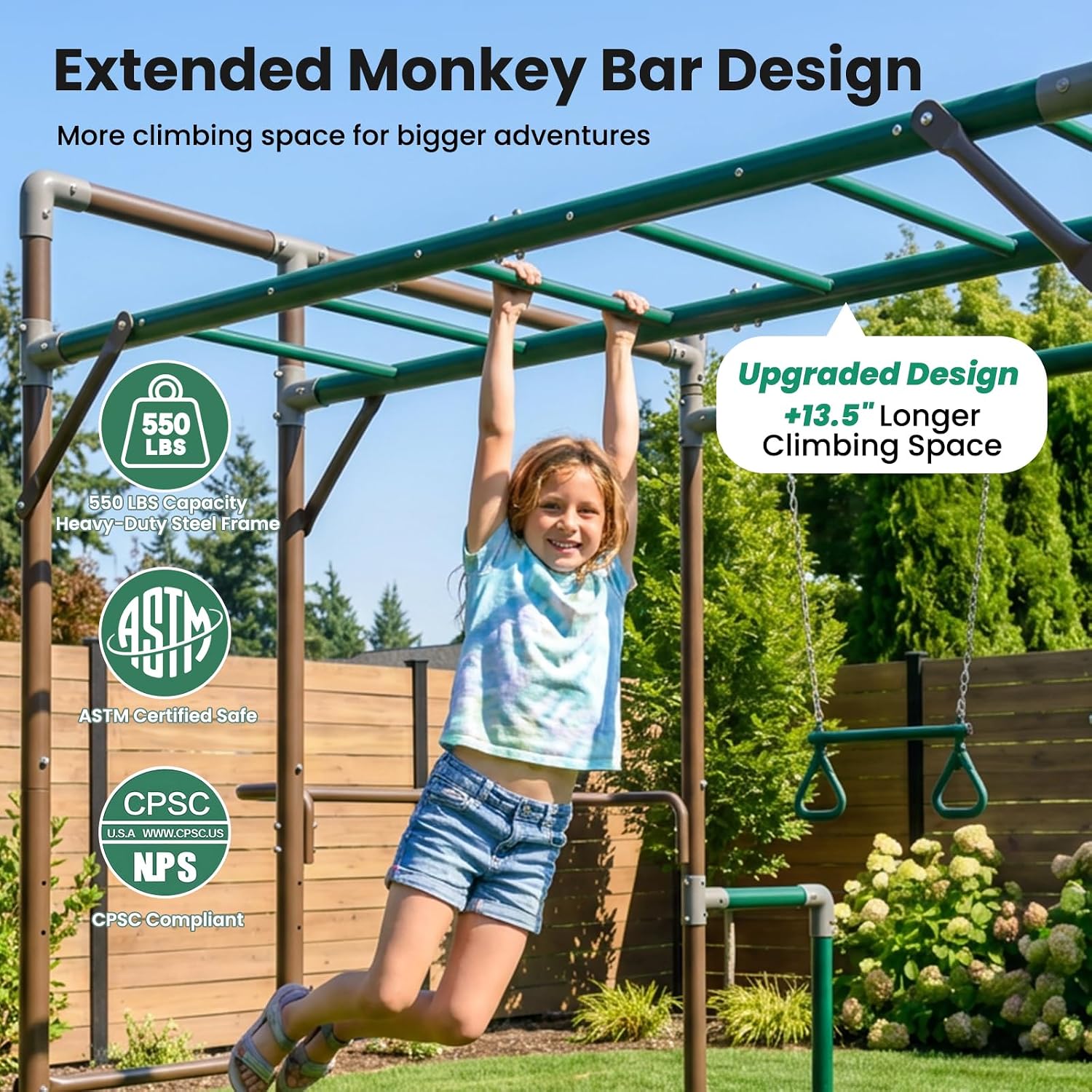 Gimnasio de Exterior con Barra - Kids Outdoor Jungle Gym reseña y precio
