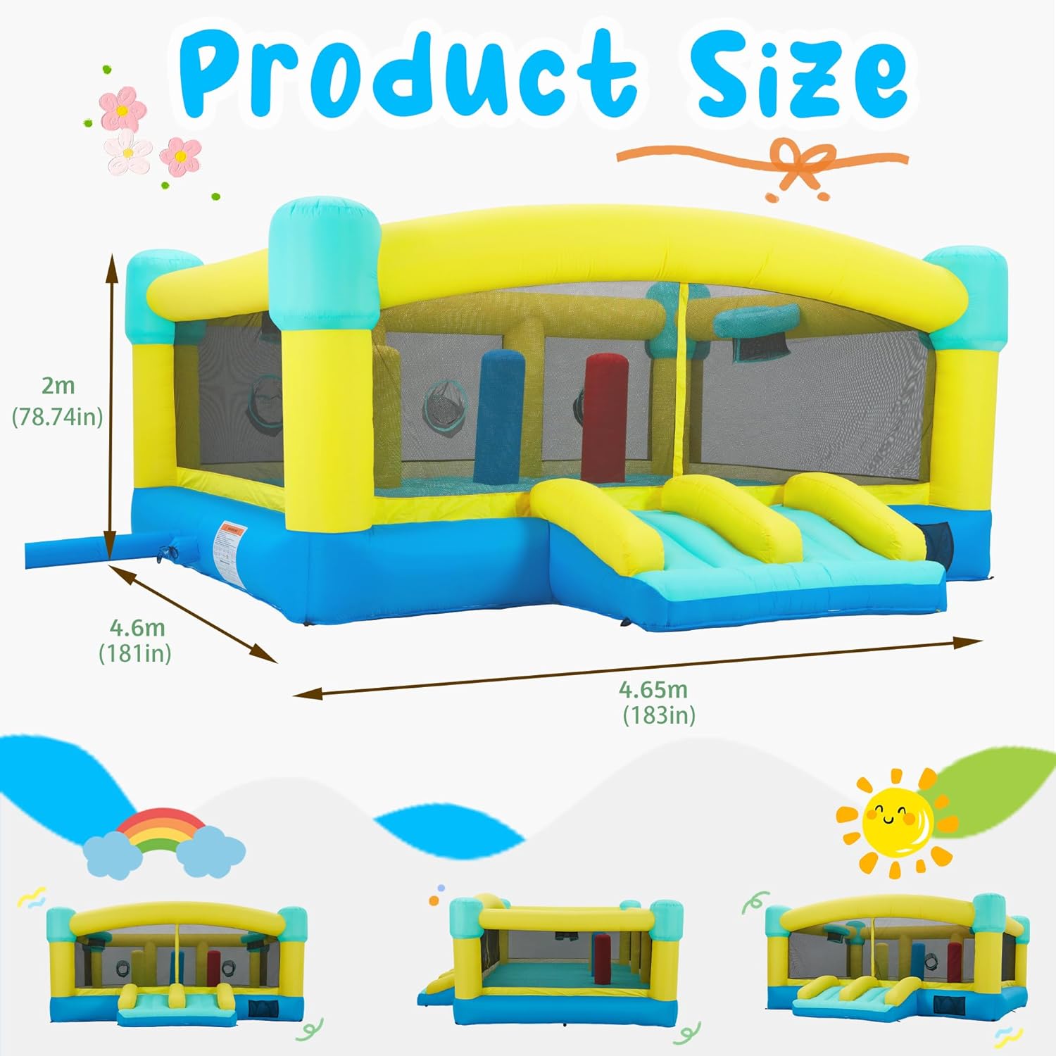 Gran Castillo Inflable, 15 x 1 - Kids Outdoor House reseña y precio