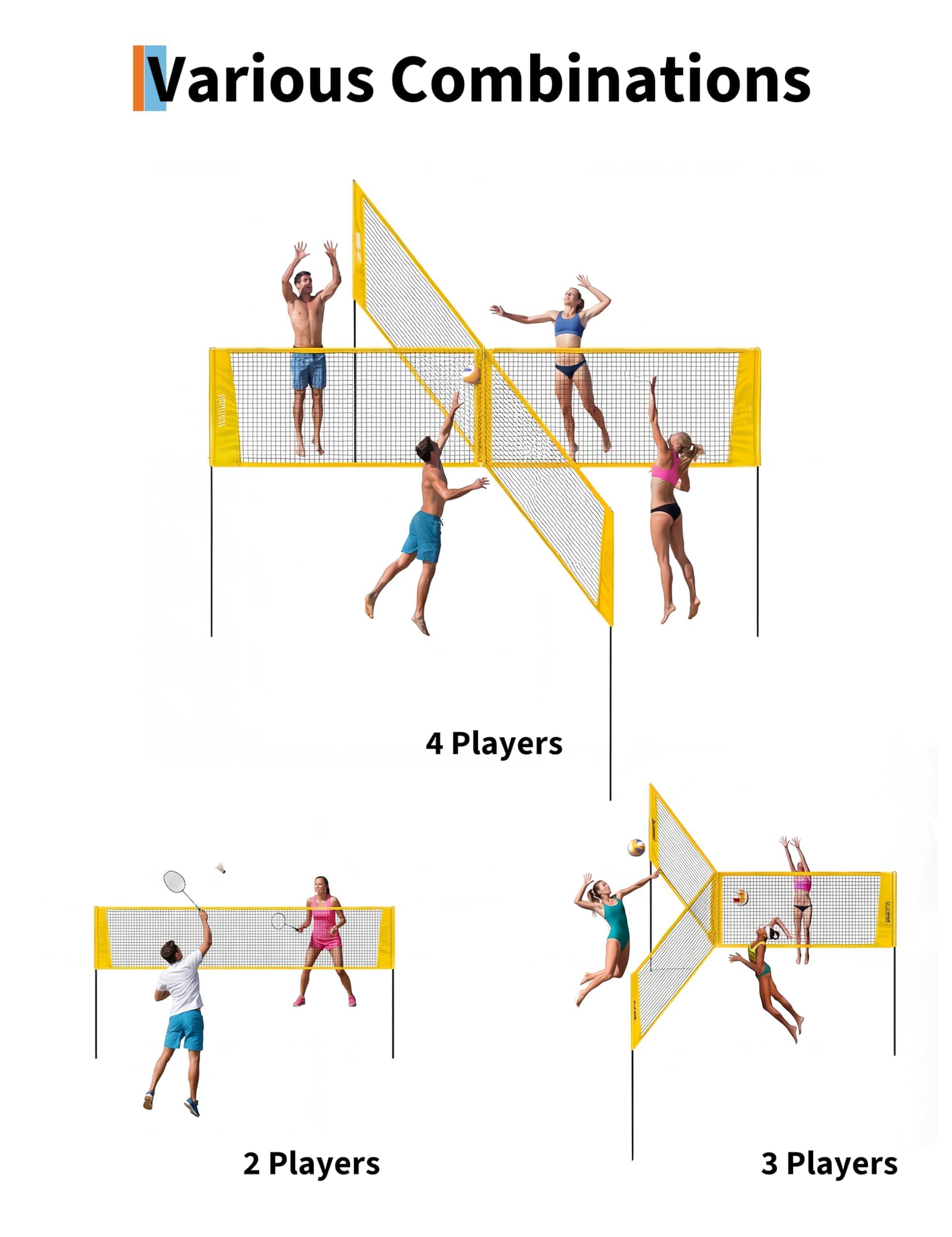 Juego de red de voleibol de 4  - Kids Outdoor Volleyball Net reseña y precio