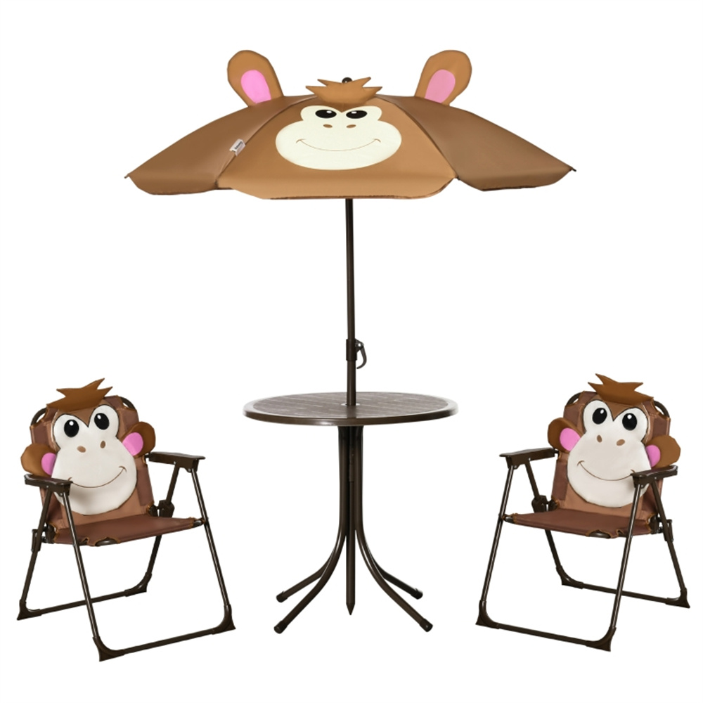 Juego de Mesa y Sillas Infanti - Kids Outdoor Table And Chairs With Umbrella reseña y precio