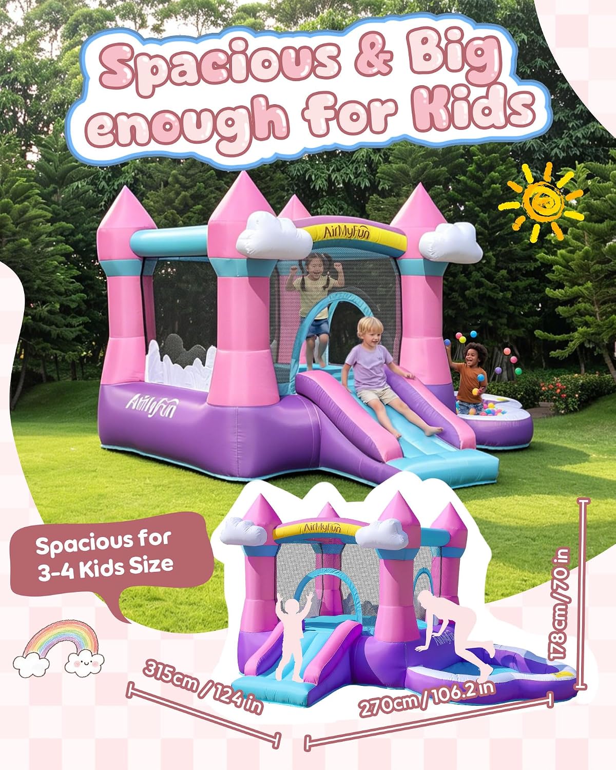 Castillo Inflable Rosa para Ni - Kids Outdoor House reseña y precio