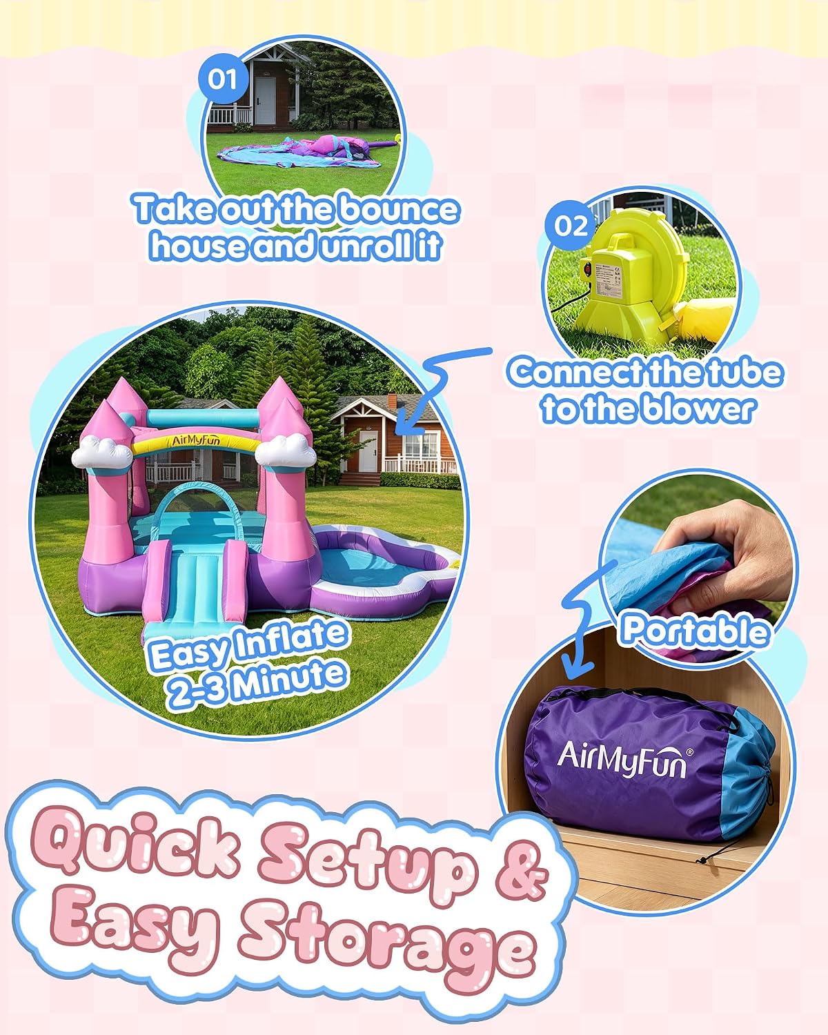 Castillo Inflable Rosa para Ni - Kids Outdoor House reseña y precio