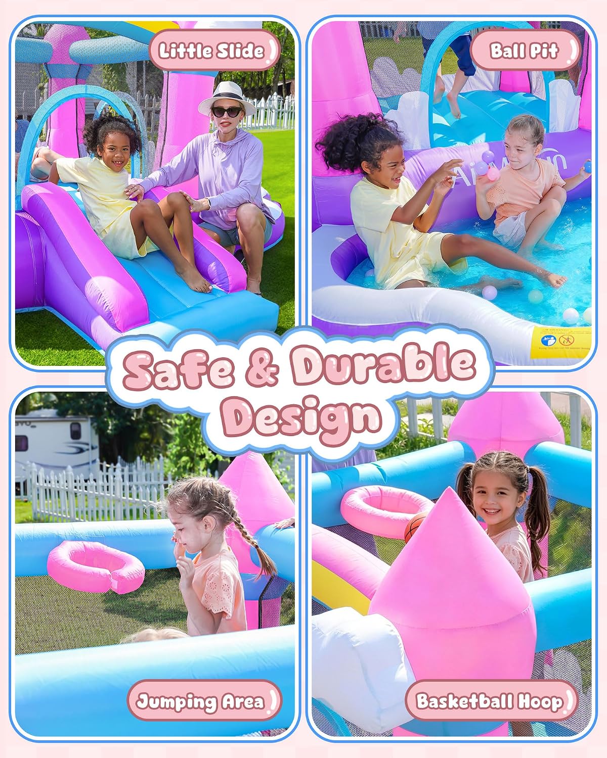 Castillo Inflable Rosa para Ni - Kids Outdoor House reseña y precio