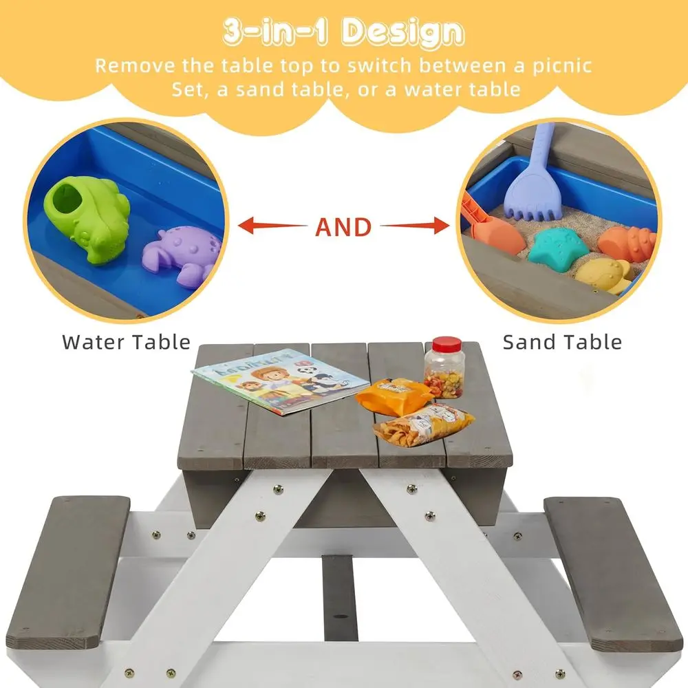 Mesa de Picnic Convertible 3 e - Kids Outdoor Water Table reseña y precio