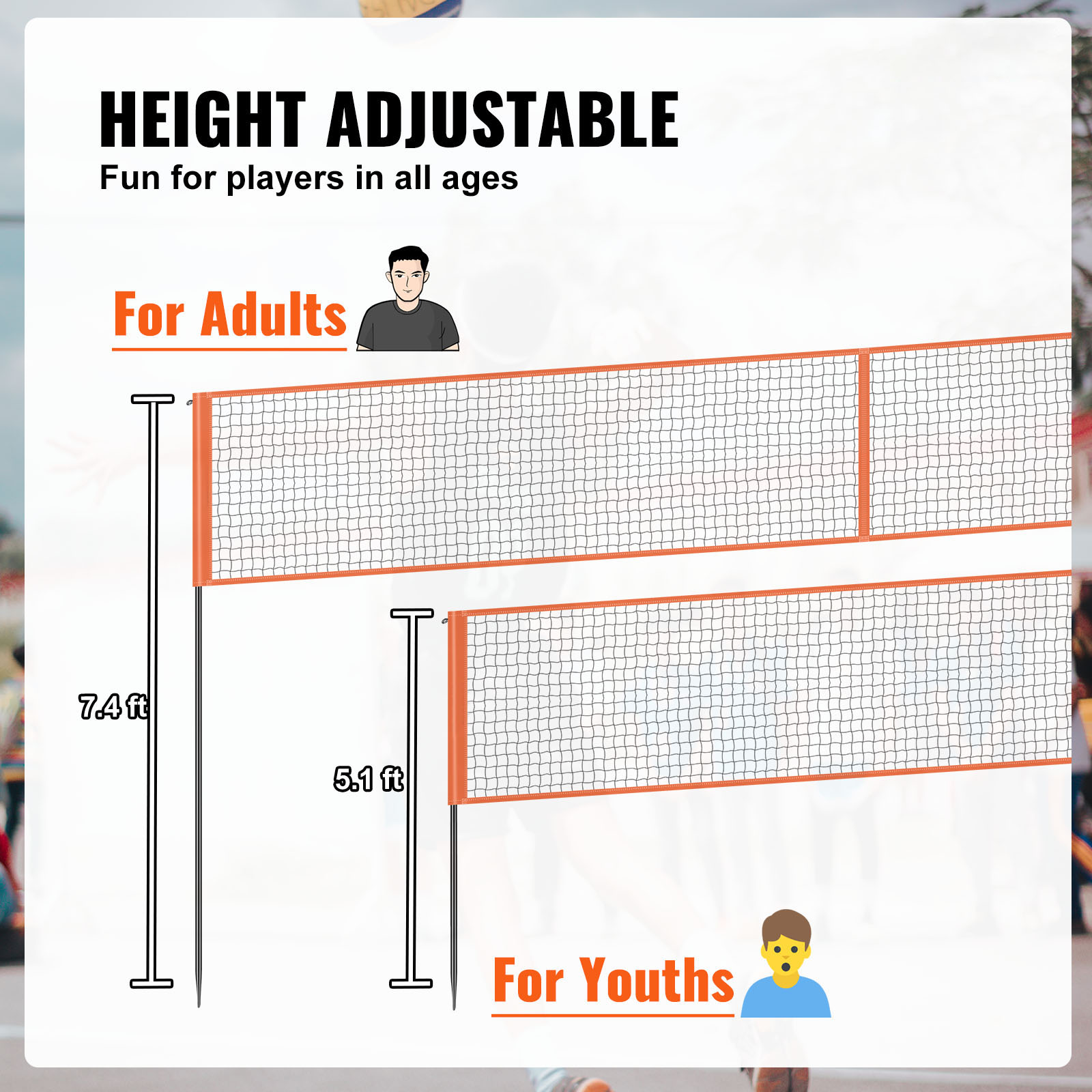 SucceBuy Red de Voleibol de 4  - Kids Outdoor Volleyball Net reseña y precio