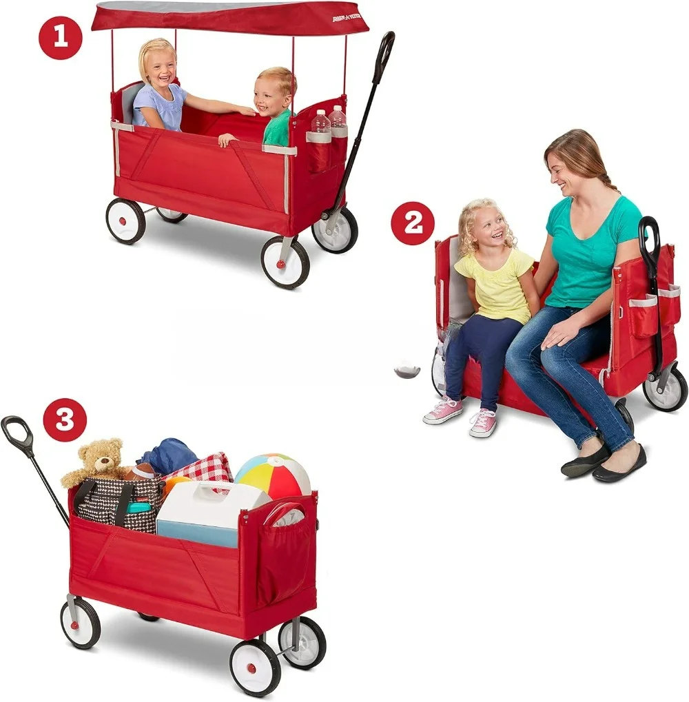 Carro plegable EZ 3 en 1, pleg - Kids Outdoor Wagon reseña y precio