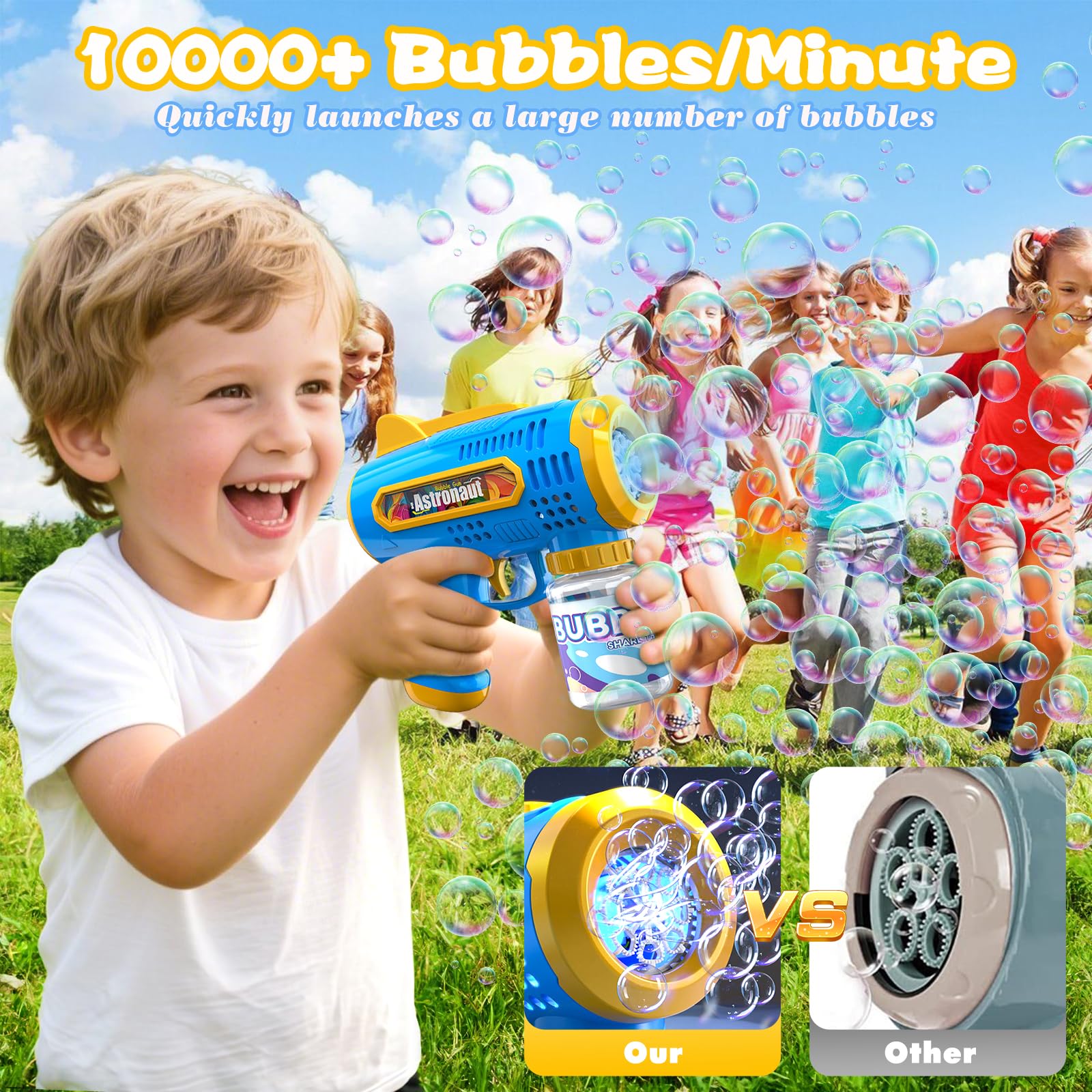 Pistola de burbujas, máquina a - Kids Outdoor Wagon reseña y precio