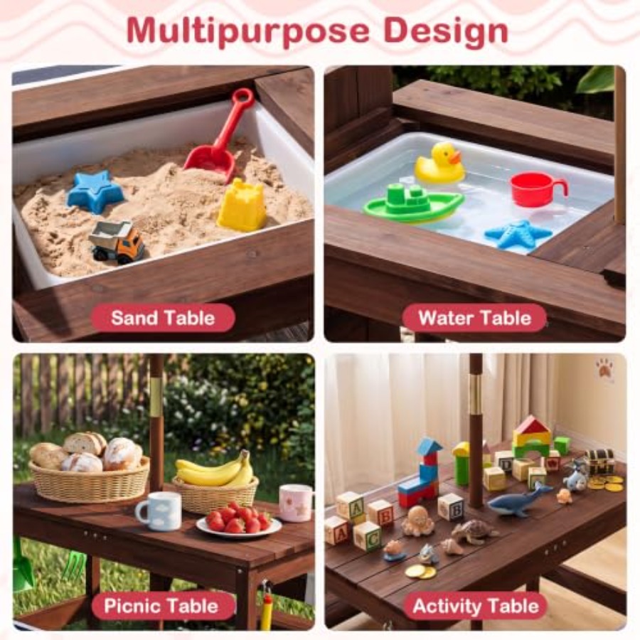 Mesa de picnic infantil para e - Kids Outdoor Water Table reseña y precio