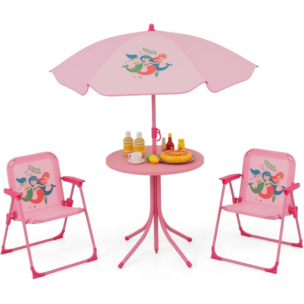 Mesa de Picnic para Niños, Mes - Kids Outdoor Table And Chairs With Umbrella reseña y precio