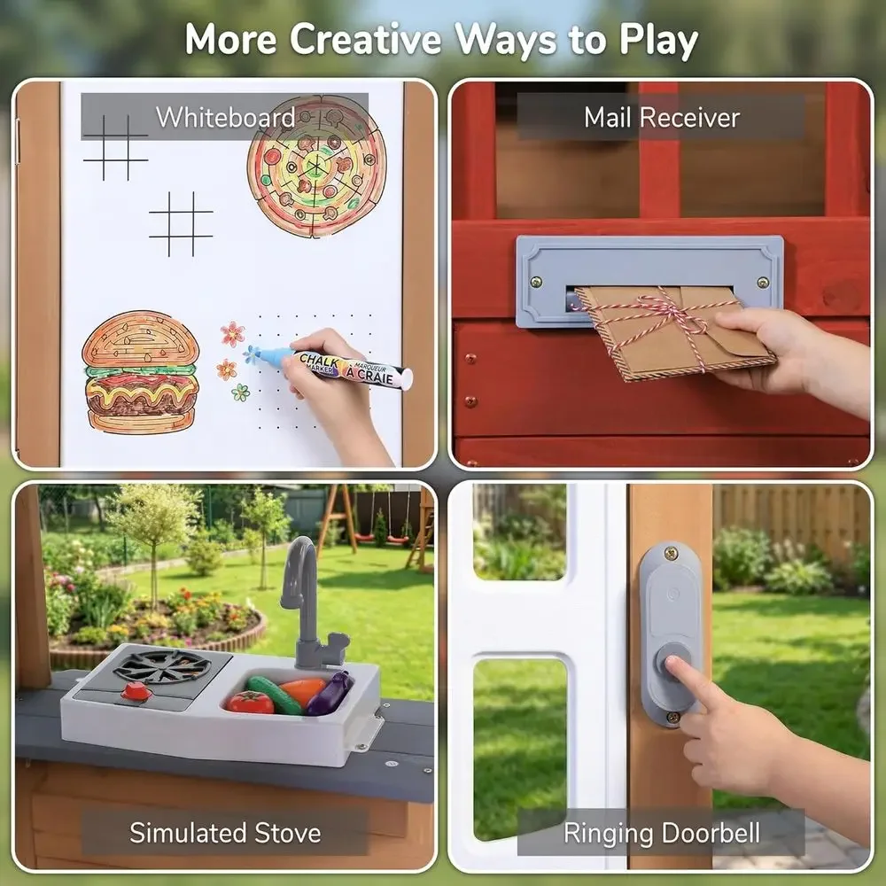 Casa de juegos de madera para  - Kids Outdoor Bbq reseña y precio