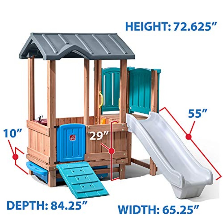 Woodland Adventure Playhouse & - Kids Outdoor Swing And Slide reseña y precio