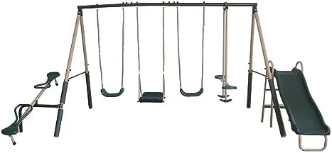 Juego de Columpios Metálicos p - Kids Outdoor Swing And Slide reseña y precio