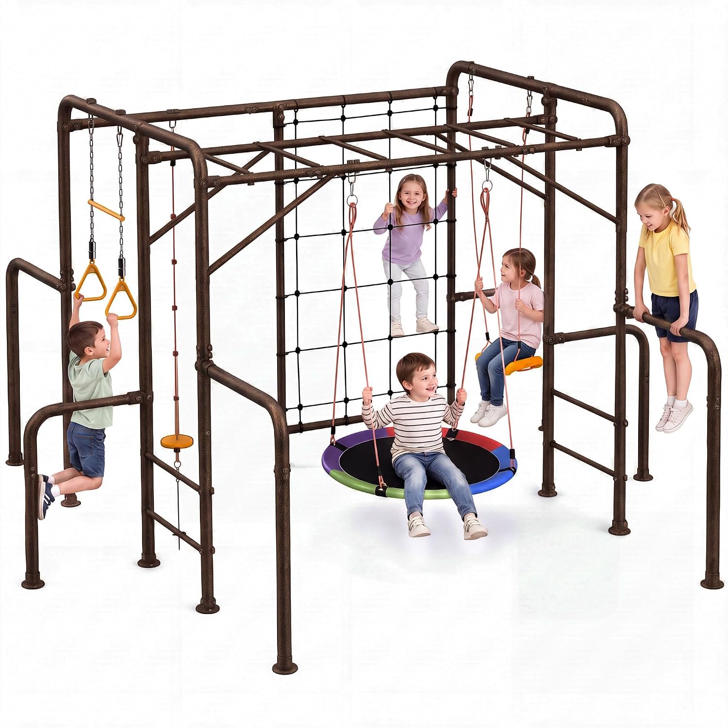 Gimnasio de Exterior 7 en 1, B - Kids Outdoor Jungle Gym reseña y precio