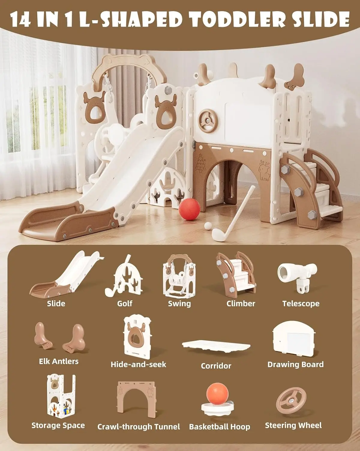 Juego de tobogán y columpio 13 - Kids Outdoor Swing And Slide reseña y precio