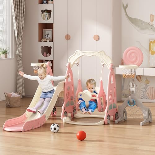 Juego de Columpio y Tobogán 6  - Kids Outdoor Swing And Slide reseña y precio