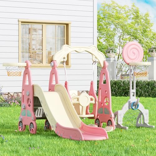 Juego de Columpio y Tobogán 6  - Kids Outdoor Swing And Slide reseña y precio