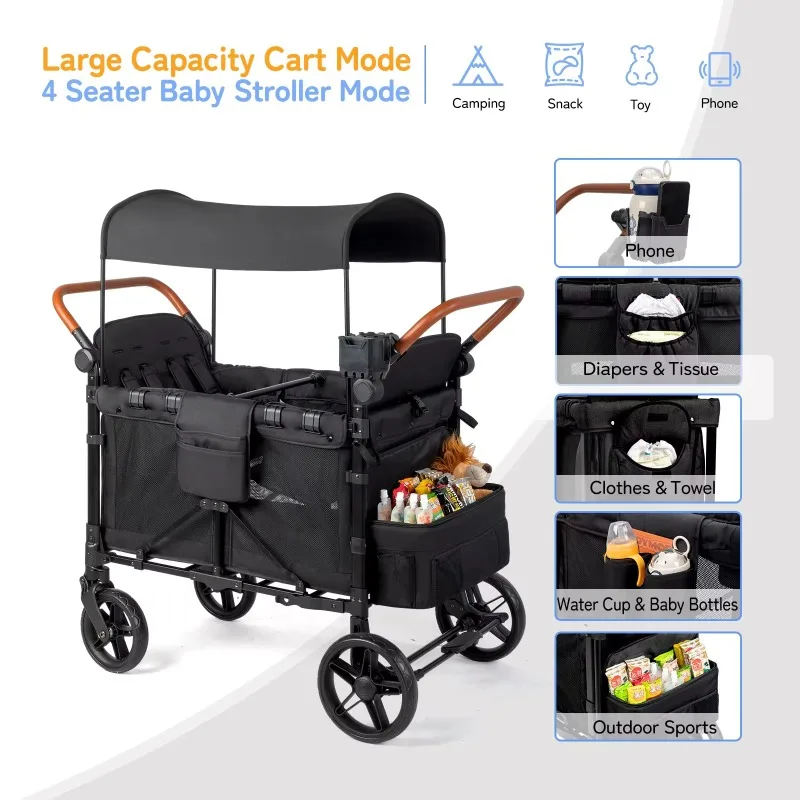 Cochecito de vagón al aire lib - Kids Outdoor Wagon reseña y precio