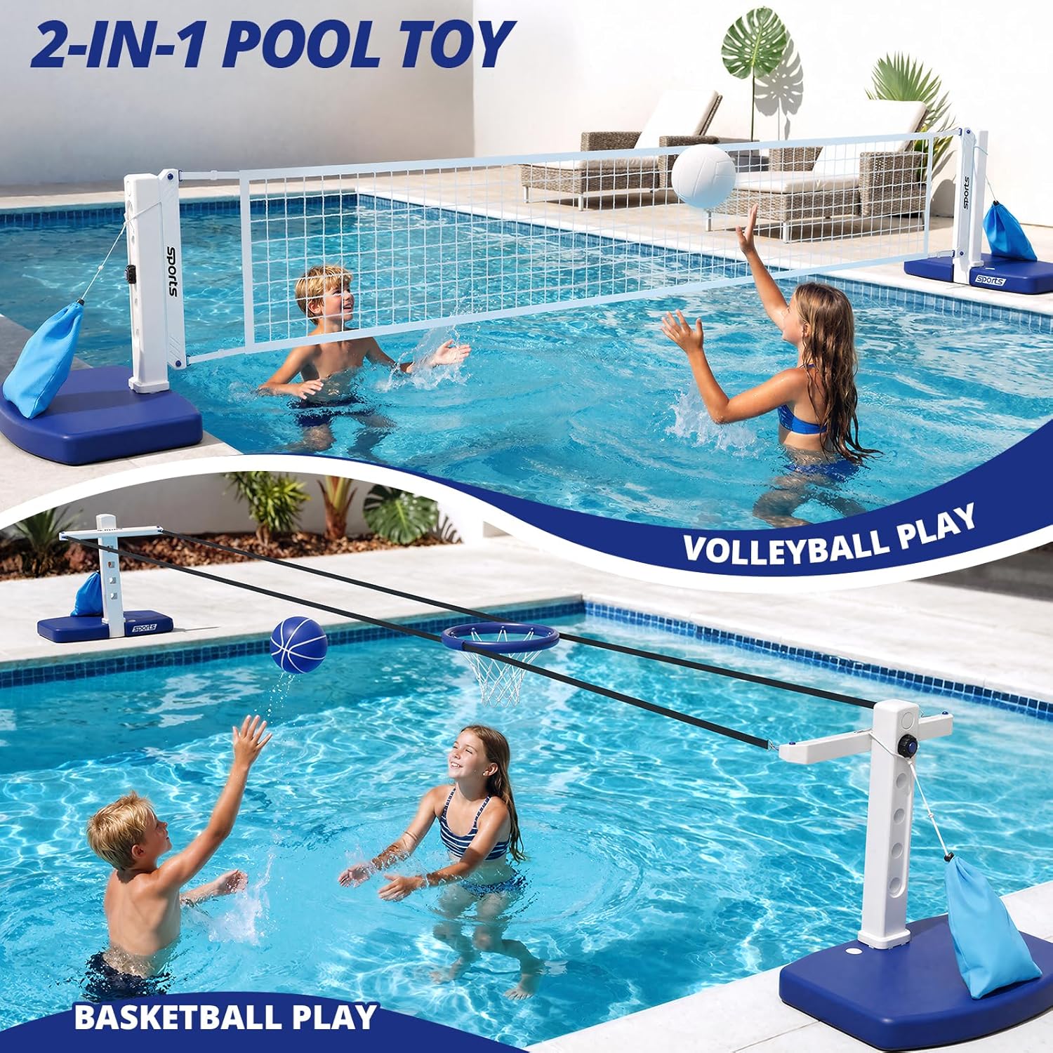 Set combinado de voleibol y ba - Kids Outdoor Volleyball Net reseña y precio